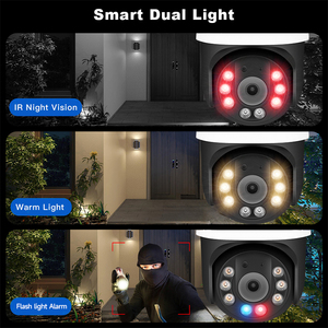 YCX POE Dome Flash sveglia 6MP 3X digitale a doppia luce a colori per visione notturna a due vie Audio integrato con microfono IP PTZ Video