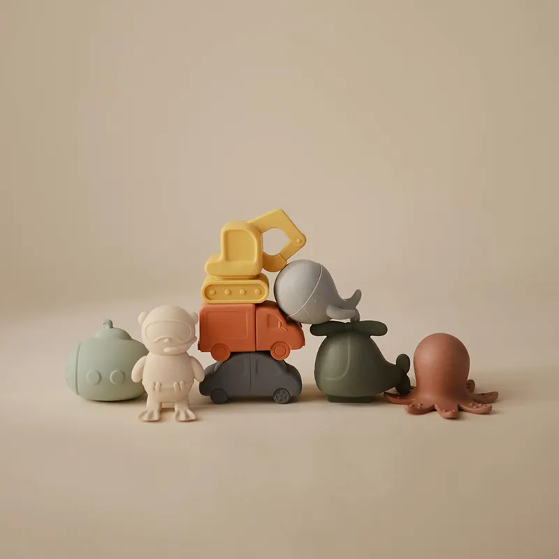 어린이를위한 실리콘 목욕 장난감 단일 아기 차량 목욕 놀이 장난감