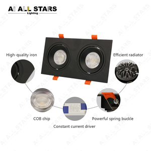 Dikdörtgen 15w * 2 çift kafa Spot Led Spot tavan koçanı aşağı ızgara ışık ayarlanabilir kare gömme aydınlatma - Product Image 4