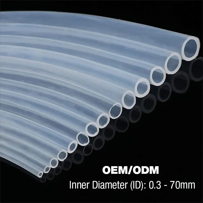 Manguera de goma de silicona transparente de grado alimenticio personalizada 4 5 6 8 9 10 12 13 14 16mm diámetro exterior tubo de silicona Flexible