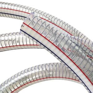 柔軟なスチールワイヤー強化PVC吸引ホースPVCスプリング排水ホース灌漑・建設用