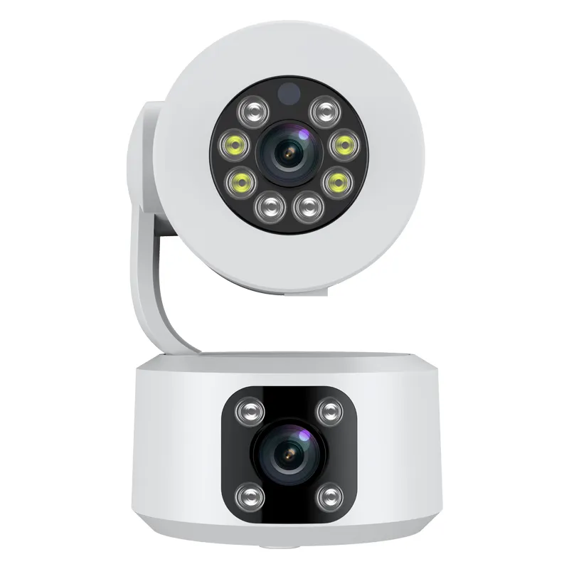 Câmera esférica interna de lentes duplas de ponta para vigilância ambiente e segurança aprimorada