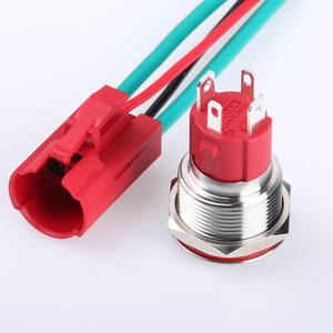 19MM anello ad alta corrente tipo di alimentazione LED luminoso interruttore a pulsante in metallo in acciaio inossidabile pulsante 10A con connettore per cavo - Product Image 4