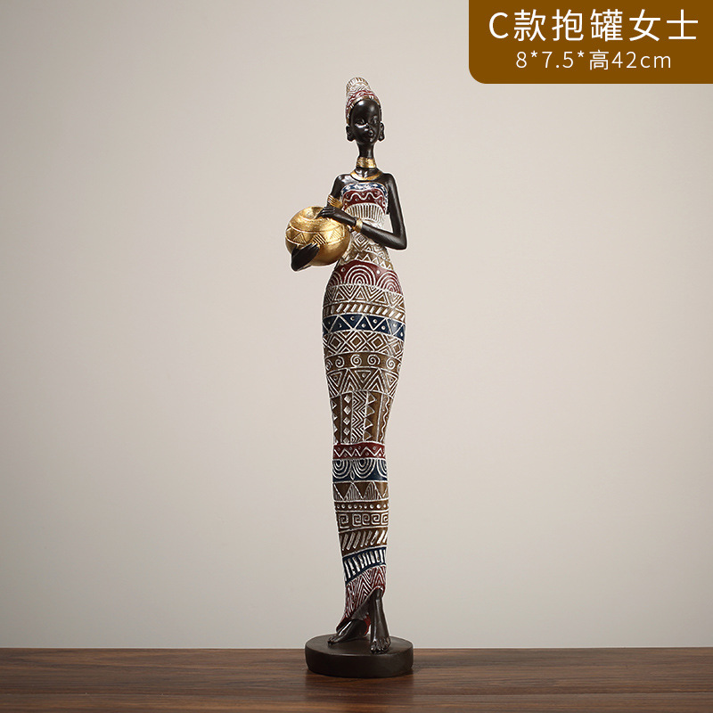 Style C - African Lady Holding a Jar
