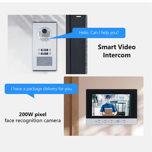 Cámara de timbre de video de desbloqueo de tarjeta IC con sistema de intercomunicación de teléfono de puerta de monitor 4-apartamento - Product Image 4