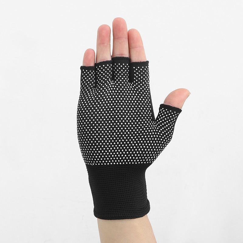Gants antidérapants pour coursier - 5 doigts exposés - 1 paire, noirs