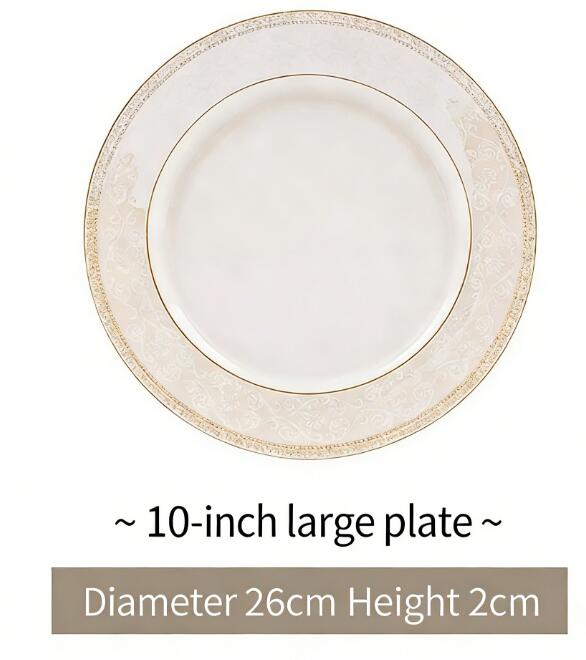 Assiette dorée de 10 pouces