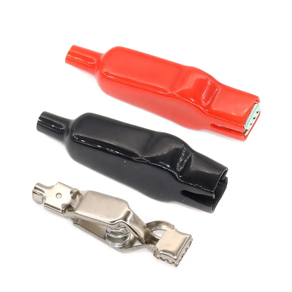 Pinzas de cocodrilo con revestimiento de 20A, pinzas de cocodrilo para batería de carga USB DIY, cables de prueba, cable de puente eléctrico de 70mm