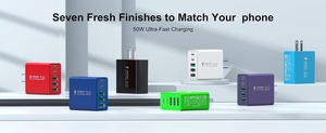<strong>USB</strong> Type C Fast Charger 50W 5-Port Multi <strong>USB</strong> Plug <strong>Adapter</strong> with OVP Protection PD 3.0 Fast Charge Charging Plug - Product Image 6