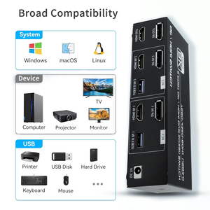 SY 8K <strong>2</strong> Port DP <strong>HDMI</strong> Dual-screen Monitor <strong>Switch</strong> DP <strong>HDMI</strong> KVM <strong>Switch</strong> <strong>2</strong> in <strong>2</strong> Out 7680*4320/60Hz USB 3.0 with Keyboard Mouse - Product Image 6