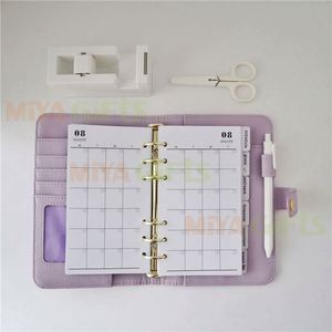 Raccoglitore budget A6/a5/b5 con buste in contanti blocco note diario a5 personalizzato economico agenda in pelle pu - Product Image 5