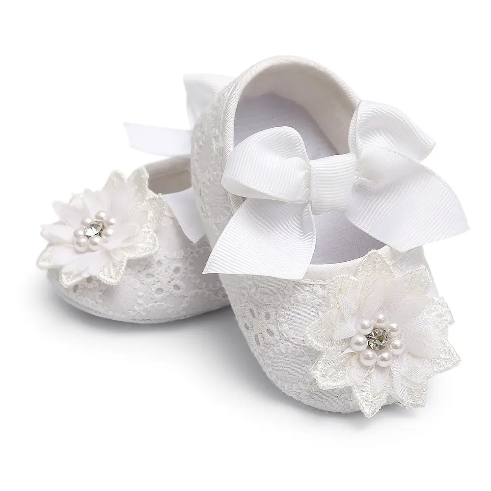 Suave encaje Vintage transpirable lindo Lolita Bowknot Little Baby Girl zapatos de vestido de bautizo