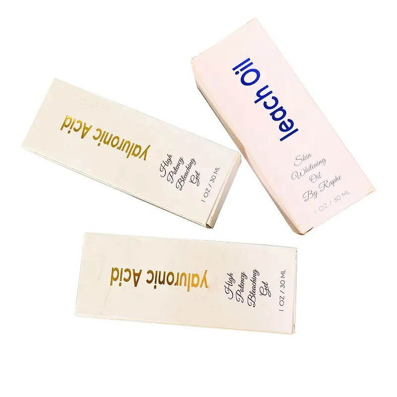 Caixa de papel para embalagem de cosméticos e cosméticos de papel extravagante com logotipo de estampagem a quente para reciclagem de papelão