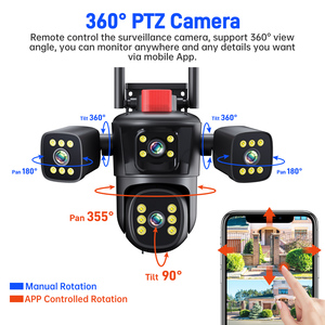 4 schermi WIFI sicurezza PTZ telecamera visione notturna bidirezionale Audio esterna impermeabile PTZ telecamera di sicurezza di rete systrem - Product Image 6
