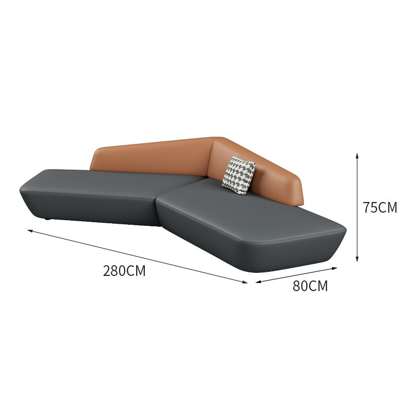 Canapé long 280, gris foncé