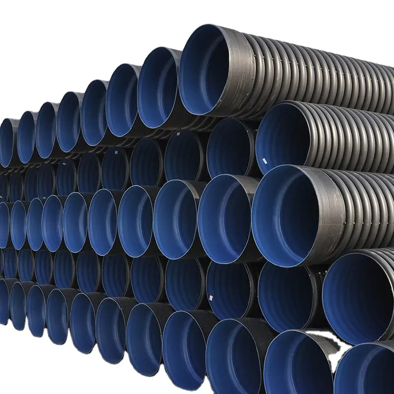 HDPE Double Wall Corrugated Drainage Pipe Collector Drains Pipe in Dn300-4000