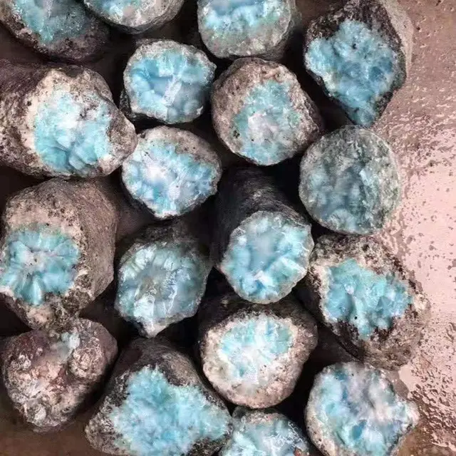 Diy — pierre brute de Dominica Larimar naturelle, matériau brut non coupé pour la fabrication de pierre en vrac