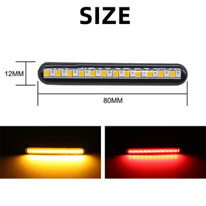 ADT ไฟสัญญาณเลี้ยว LED แบบไดนามิก,ไฟสัญญาณเลี้ยว LED ไฟเลี้ยวสีแดงสีเหลืองอำพันไฟป้ายทะเบียน - Product Image 4