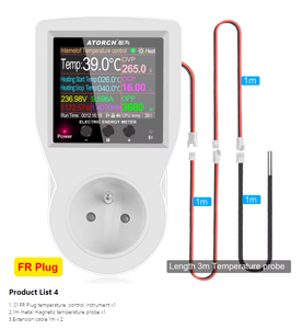 S1THW3M 16A Tuya WIFI termostato Digital enchufe incubadora controlador de temperatura con interruptor temporizador refrigeración calefacción 3M Sensor NTC - Product Image 4