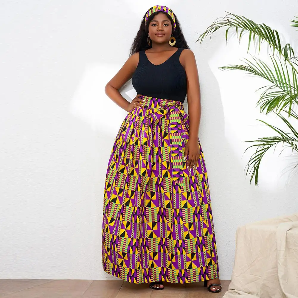 Desain warna-warni Afrika kualitas tinggi pakaian Afrika rok Maxi bawah terbaru musim panas anak perempuan