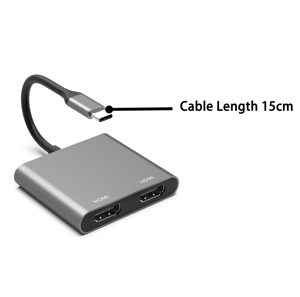 2IN1 USB C to <strong>Dual</strong> <strong>HDMI</strong> Adapter 4K@60hz,Type C to <strong>HDMI</strong> Splitter Extended Display for Laptop,Mac Book,computer Devices
