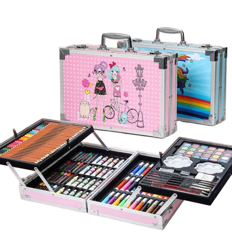 Per la scuola dei bambini forniture regalo 150 pezzi di arte arte Set di disegno del bambino giocattoli