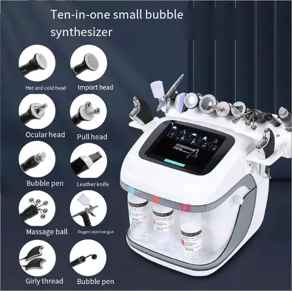 Medidor de oxígeno multifuncional con diez manijas en agua, limpieza profunda de la piel, hidratante e hidratante, máquina de belleza de limpieza Facial