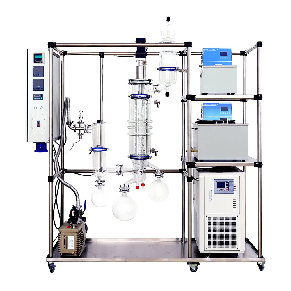 Laboratorio pequeño vidrio/acero inoxidable extracción de aceite esencial destilación molecular