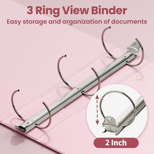 SUNEE 3 klasörler 2 inç 4 paket Clear View PP klasör pvc-ücretsiz (Fit 8.5x11 inç) okul ofis malzemeleri çeşitli Pastel - Product Image 3