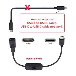 USB C Kabel mit EIN Aus Schalter für Raspberry Pi 4B USB-C männlich zu weiblich mit Druckknopf Stromkabel - Product Image 3