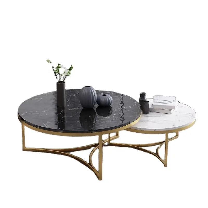 Conjunto de mesa de café cf017, design profissional para casa, sala de estar, móveis, nórdico, metal, vidro, mármore