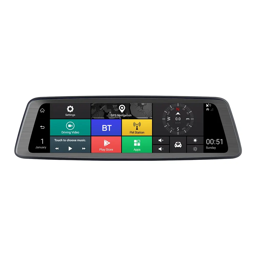 360 Grad Panorama Armaturen brett Auto DVR Dash Cam 4CH Kameras Recorder 10 "Touch Android Rückspiegel GPS ADAS WIFI