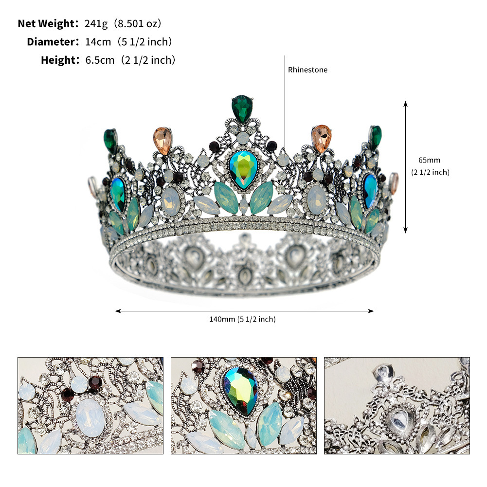 TS-J3193ASGREEN ancient silver mixed color green diamond