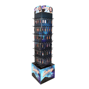 Banco di mostra rotante del gancio della carta al minuto del cartone per il portachiavi/disco - Product Image 1