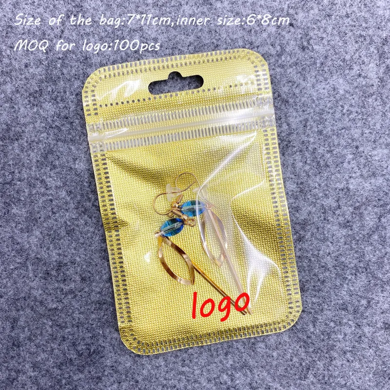 Plastic Packaging Bag Zip Lock Clear White Hang Hole Cell Phone Accessories Three Size Seal Bag