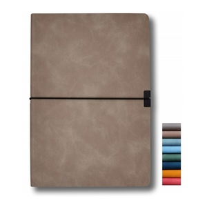 Cuaderno de viaje de cuero personalizado A5, cuaderno diario rayado/forrado, tapa blanda, banda elástica cuadrada/páginas de cuadrícula, cuaderno de papel gráfico para el trabajo - Product Image 1