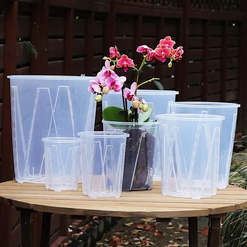 breathable Control Pot Air Permeable flowerpot Clear Orchid Pots Transparent Root Plastic thickening Flower Pot