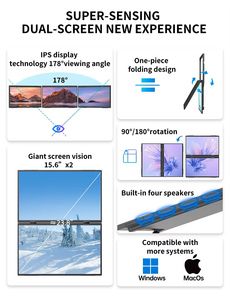 15.6 Inch 1080P Portable <strong>Monitor</strong> Folding <strong>LCD</strong> Screen Triple <strong>Display</strong> Dual Type-c Cable <strong>Monitor</strong> No Driver Installation Needed - Product Image 2