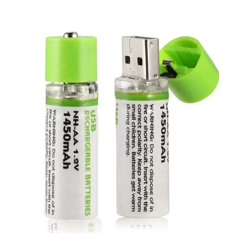 Eco-Friendly Rechargeable AA Batteries Pre-Charged NiMH 1.2V 1450mAh High Capacity Battery for Household Devices