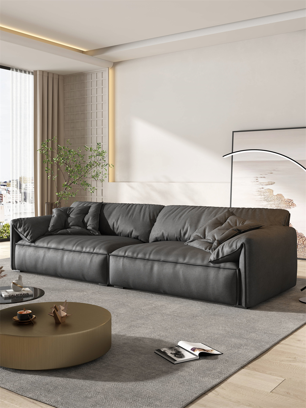 Tissu Tech-Noir Gris