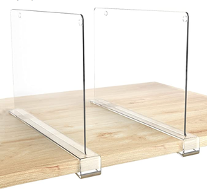 Acrylic rõ ràng Kệ nhựa chất lượng cao tùy chỉnh rõ ràng kệ sách ngăn quần áo tổ chức nhựa siêu thị kệ chia - Product Image 2