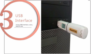 Termómetro de medicina Pantalla LCD portátil Registrador de datos de temperatura USB integrado a prueba de agua de alta precisión