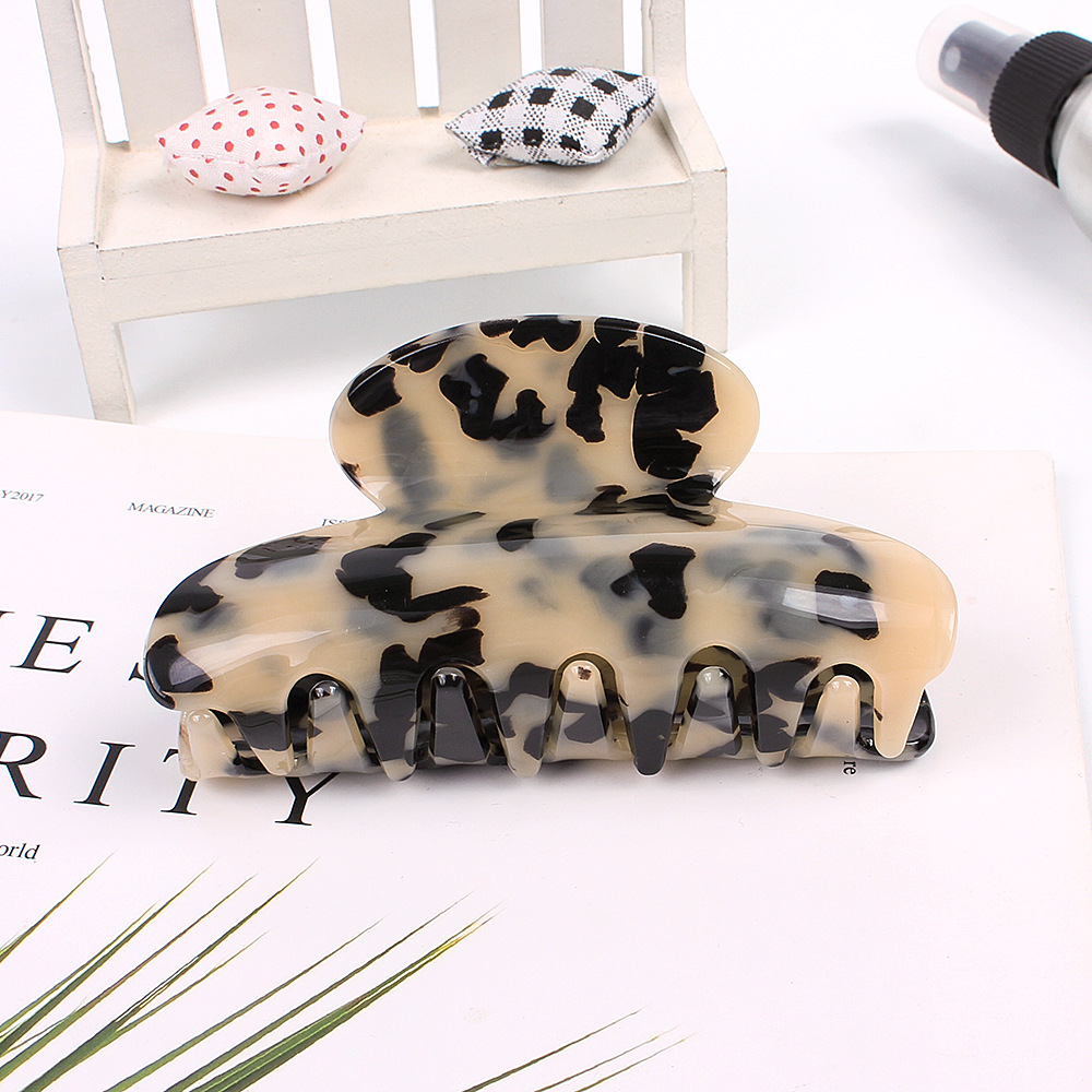 Acétate Large Connected Hair Claw - Beige