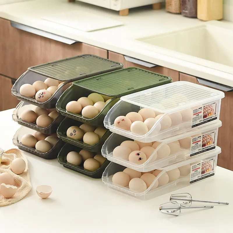 Kitchen Creative Auto Rolling Egg Aufbewahrung behälter für frische Eier Aufbewahrung halter für Kühlschrank