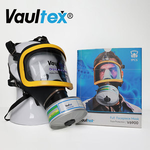 Vaultex ppe ציוד 6900 מותאם אישית מסכת גז + a2b2e2k2p3 מסך מלא נשימה פנים מלא עם תיבת מסנן