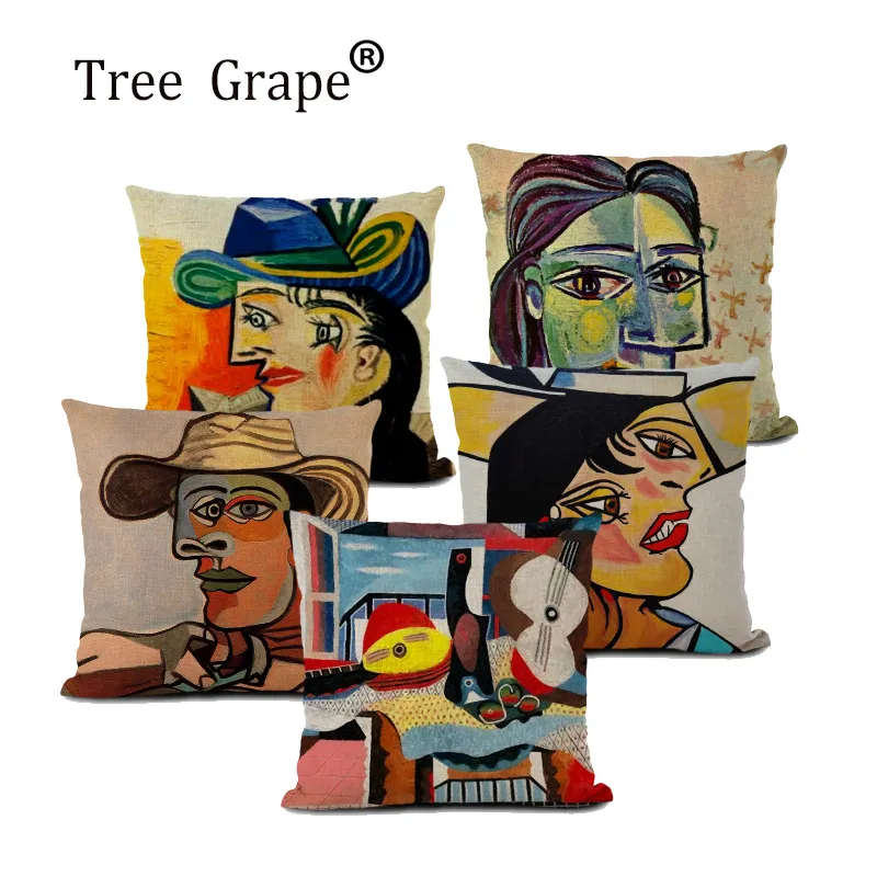 Manufacturer Custom Picasso Hand Painted Design Pillow & Cushion Cover