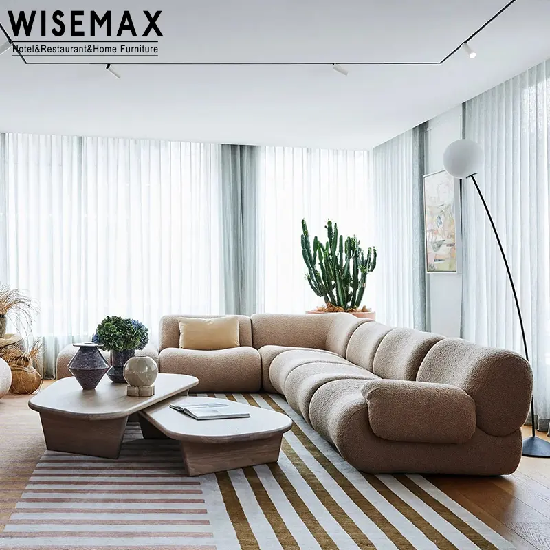 Wisemax Meubels Fabriek Groothandel Nordic Woonkamer Combinatie Sofa Eenvoudige Modern Design Stof Bank