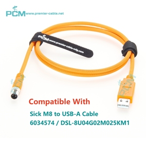 M8 4 pin maschio a USB-A maschio RS232 cavo di configurazione sensore seriale PLC programmazione compatibile malato 6034574 DSL-8U04G02M025KM1 - Product Image 2