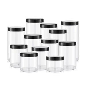 En çok satan 30ml 50ml 100ml 200ml-1350ml boş gıda sınıfı temizle pişirme şeker kutuları PET plastik kapaklı kavanoz
