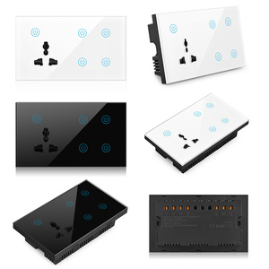 Smart WIFI 4Gang 1Way senza fili Touch Switch con 3Pn elettrico Multi funzione parete presa WIFI con Alexa Google Home